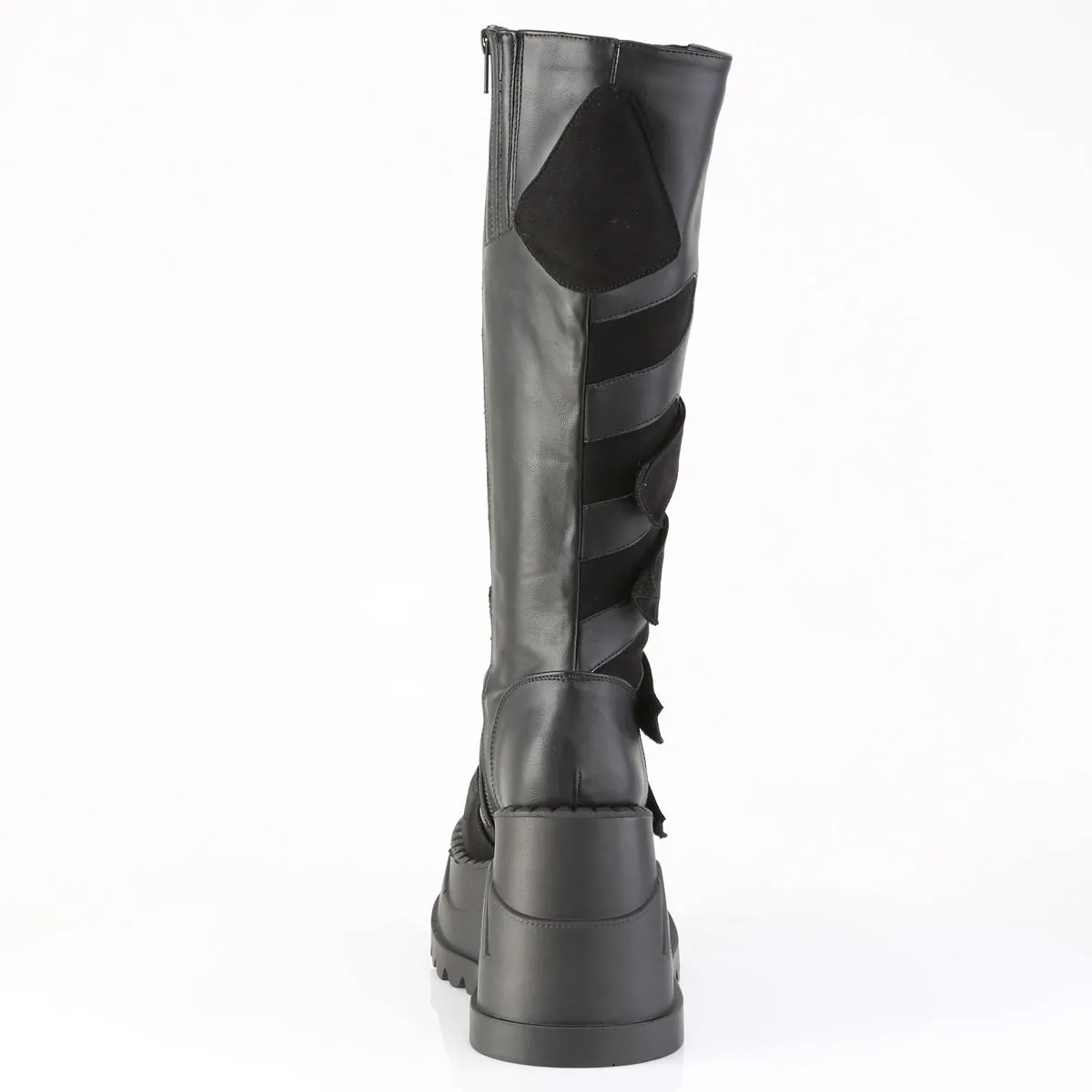 STOMP-228 DemoniaCult Black Vegan Leather Sexy Women's Mid-Calf & Knee High Boots (Alternative Footwear)