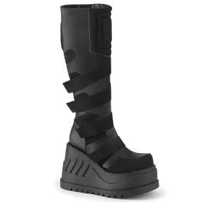 STOMP-228 DemoniaCult Black Vegan Leather Sexy Women's Mid-Calf & Knee High Boots (Alternative Footwear)