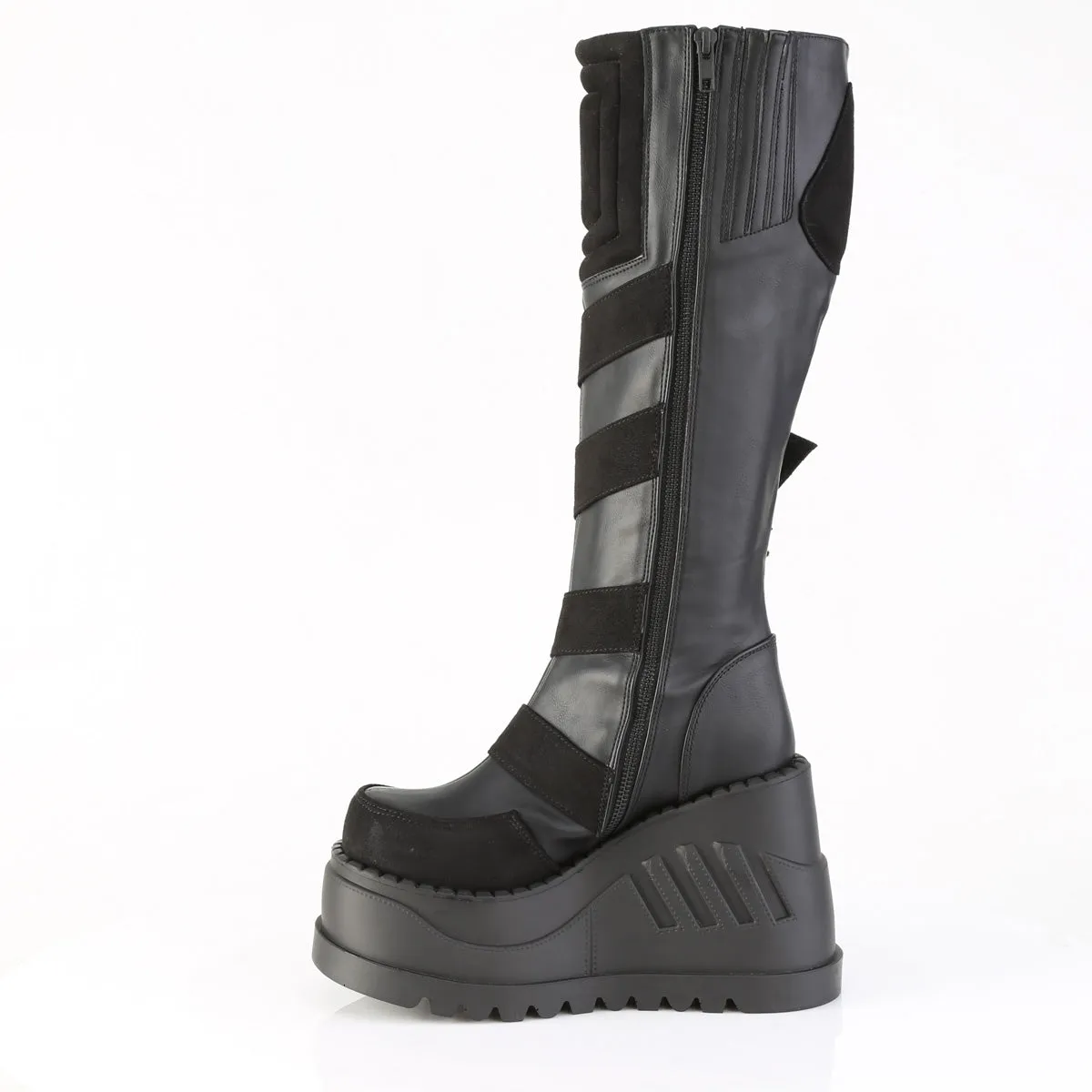 STOMP-228 DemoniaCult Black Vegan Leather Sexy Women's Mid-Calf & Knee High Boots (Alternative Footwear)