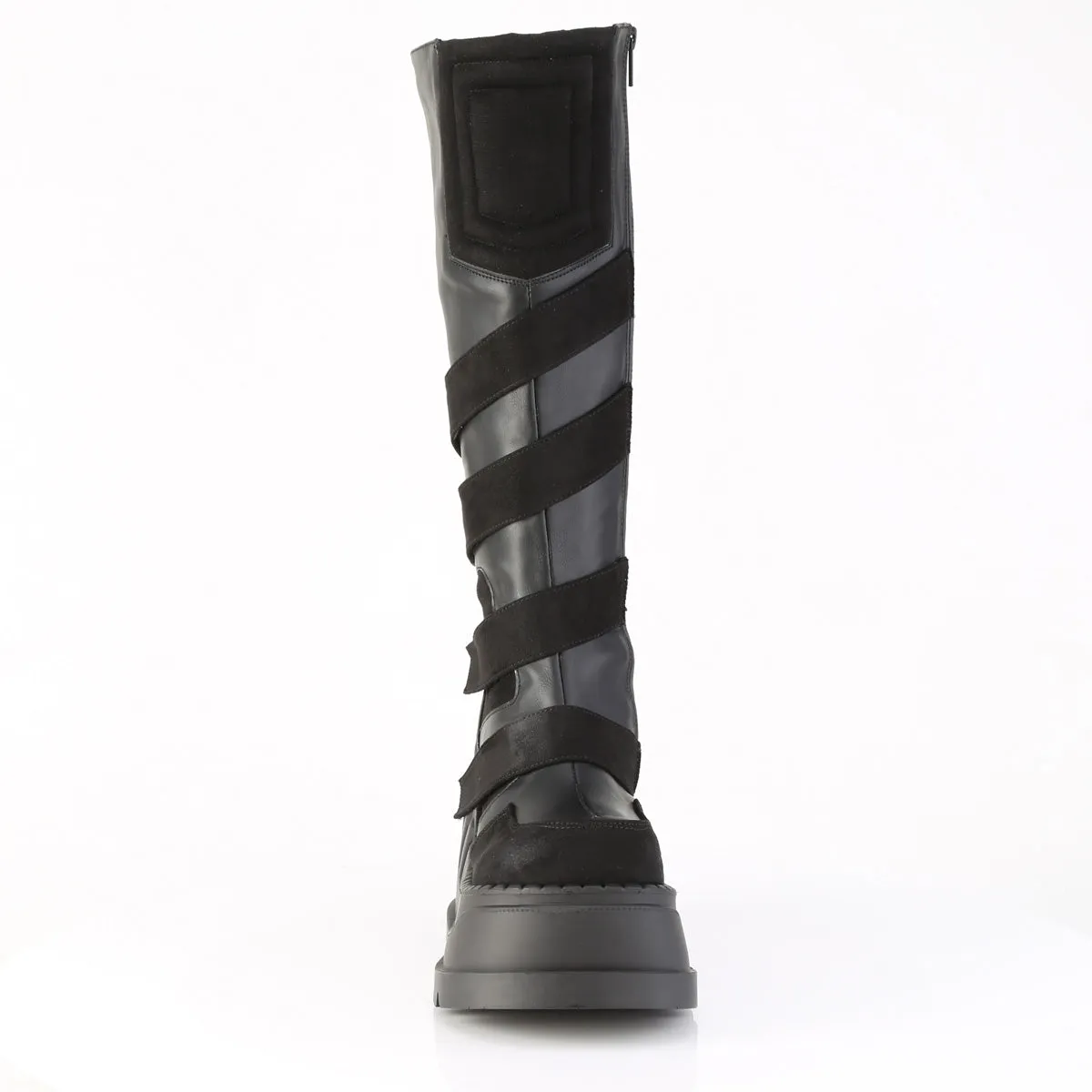 STOMP-228 DemoniaCult Black Vegan Leather Sexy Women's Mid-Calf & Knee High Boots (Alternative Footwear)
