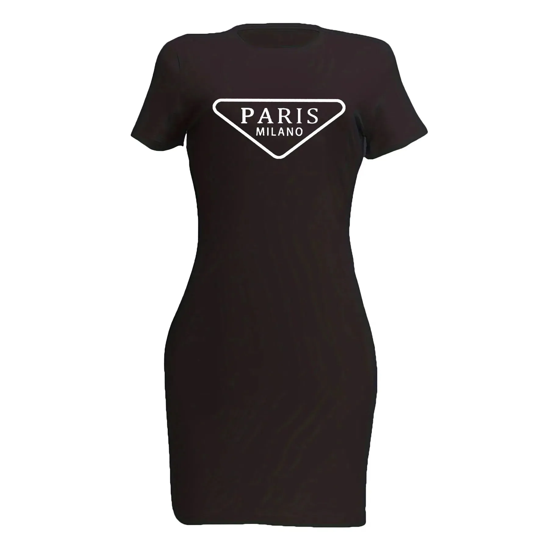 Summer Women's PARIS Letter Print Casual Mini Dress