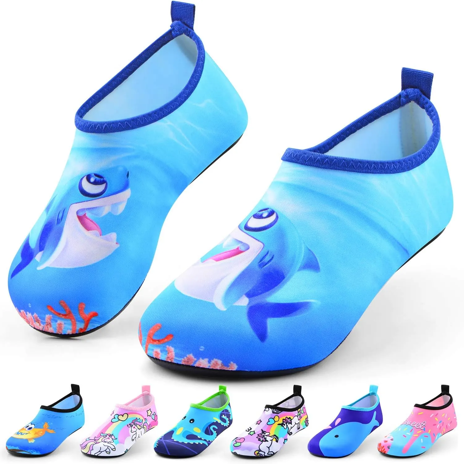 Sunnywoo Water Shoes for Kids Girls Boys，Toddler Kids Swim Water Shoes Quick Dry Non-Slip Water Skin Barefoot Sports Shoes Aqua Socks for Beach Outdoor Sports