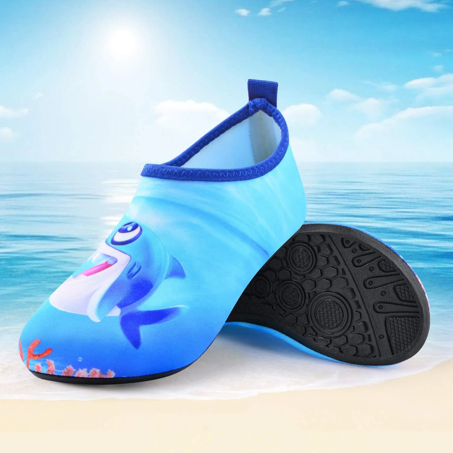 Sunnywoo Water Shoes for Kids Girls Boys，Toddler Kids Swim Water Shoes Quick Dry Non-Slip Water Skin Barefoot Sports Shoes Aqua Socks for Beach Outdoor Sports