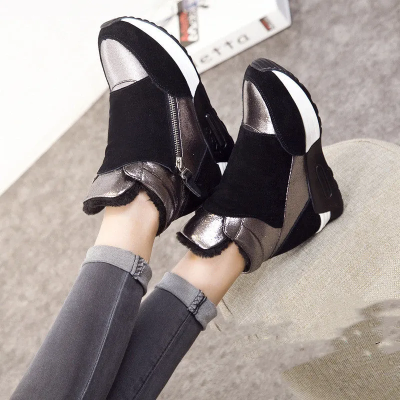 Thick-soled High-rise Casual Sports Shoes Girls' Cotton | Brodtica.com