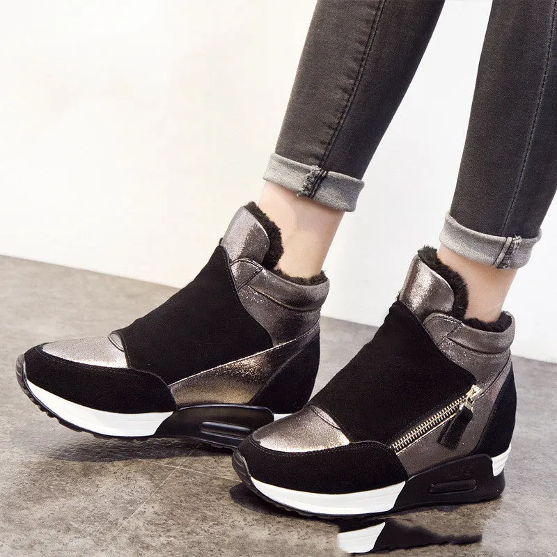 Thick-soled High-rise Casual Sports Shoes Girls' Cotton | Brodtica.com