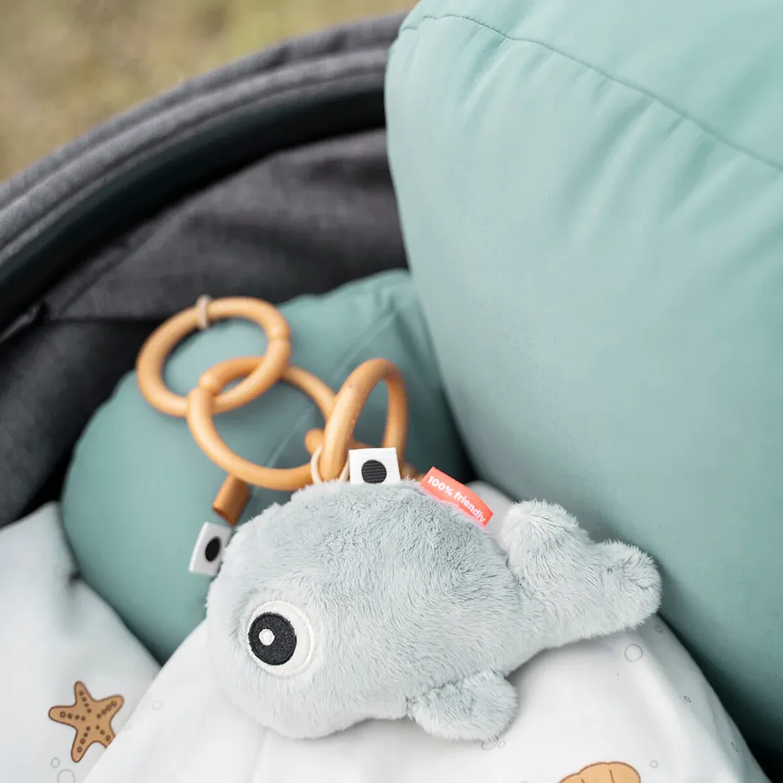Tiny sensory rattle Wally Blue