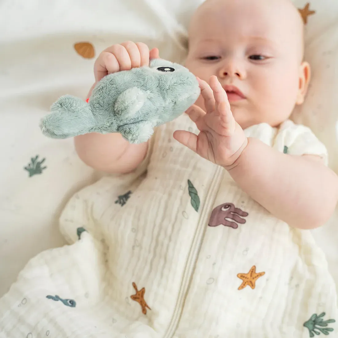 Tiny sensory rattle Wally Blue