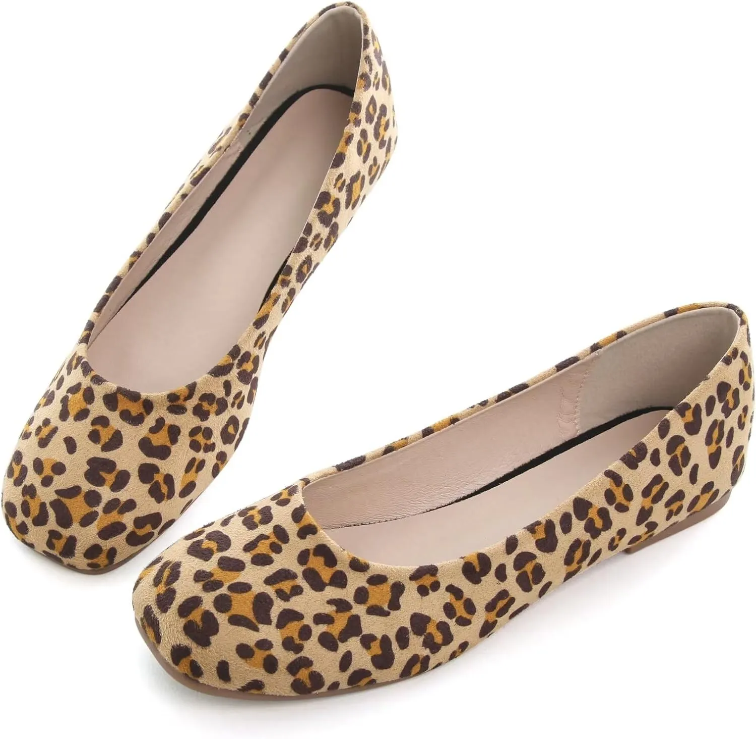 TN TANGNEST Women's Ballet Flats Cute Square Toe Dress Flats Soft Work Flats