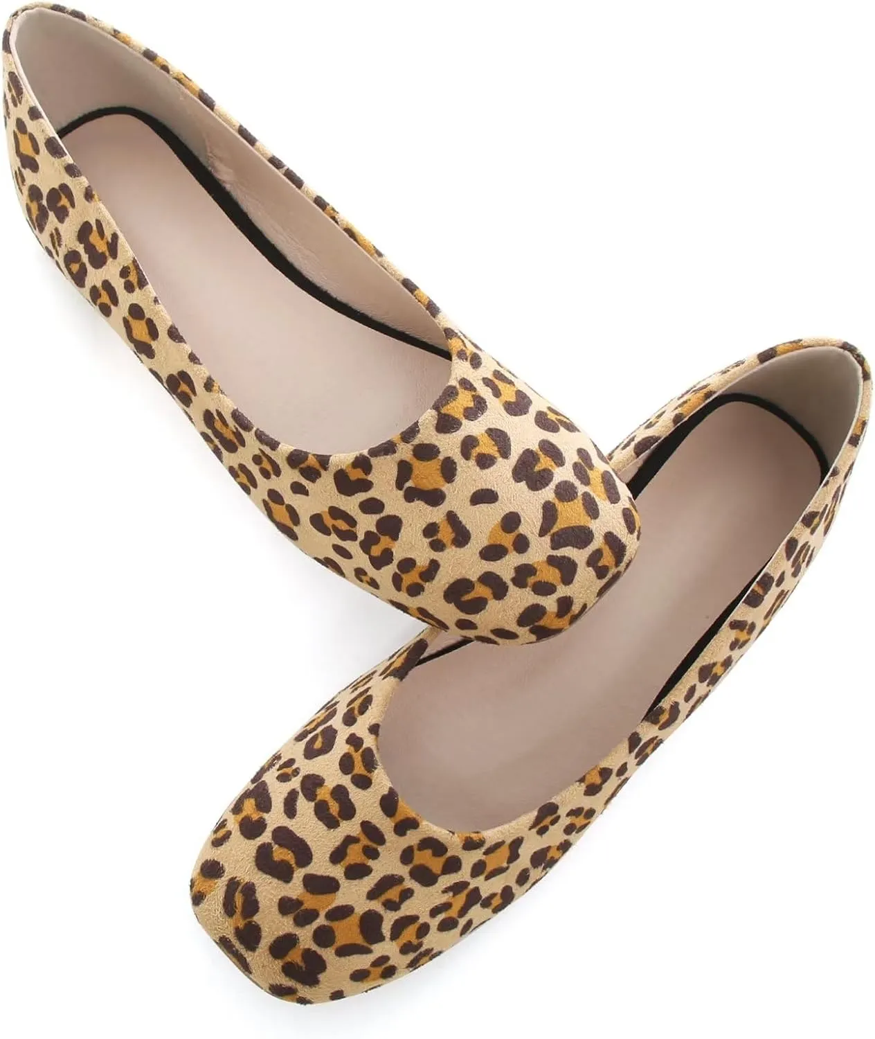 TN TANGNEST Women's Ballet Flats Cute Square Toe Dress Flats Soft Work Flats