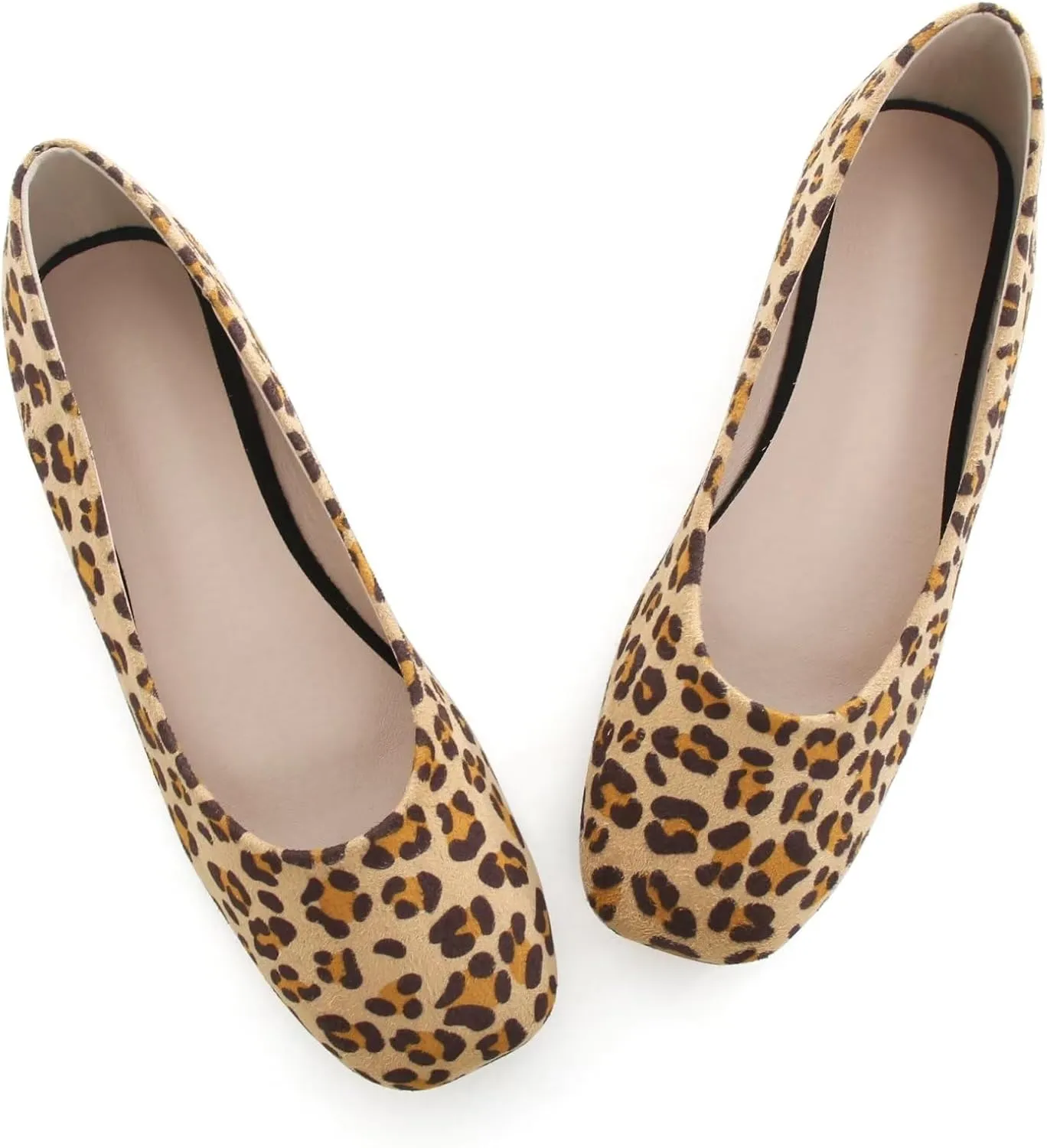 TN TANGNEST Women's Ballet Flats Cute Square Toe Dress Flats Soft Work Flats
