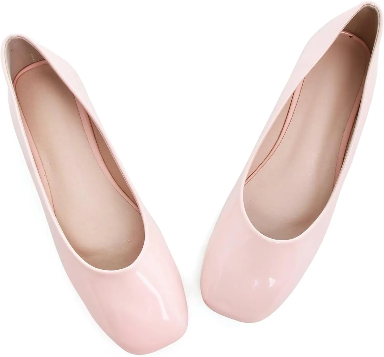 TN TANGNEST Women's Ballet Flats Cute Square Toe Dress Flats Soft Work Flats