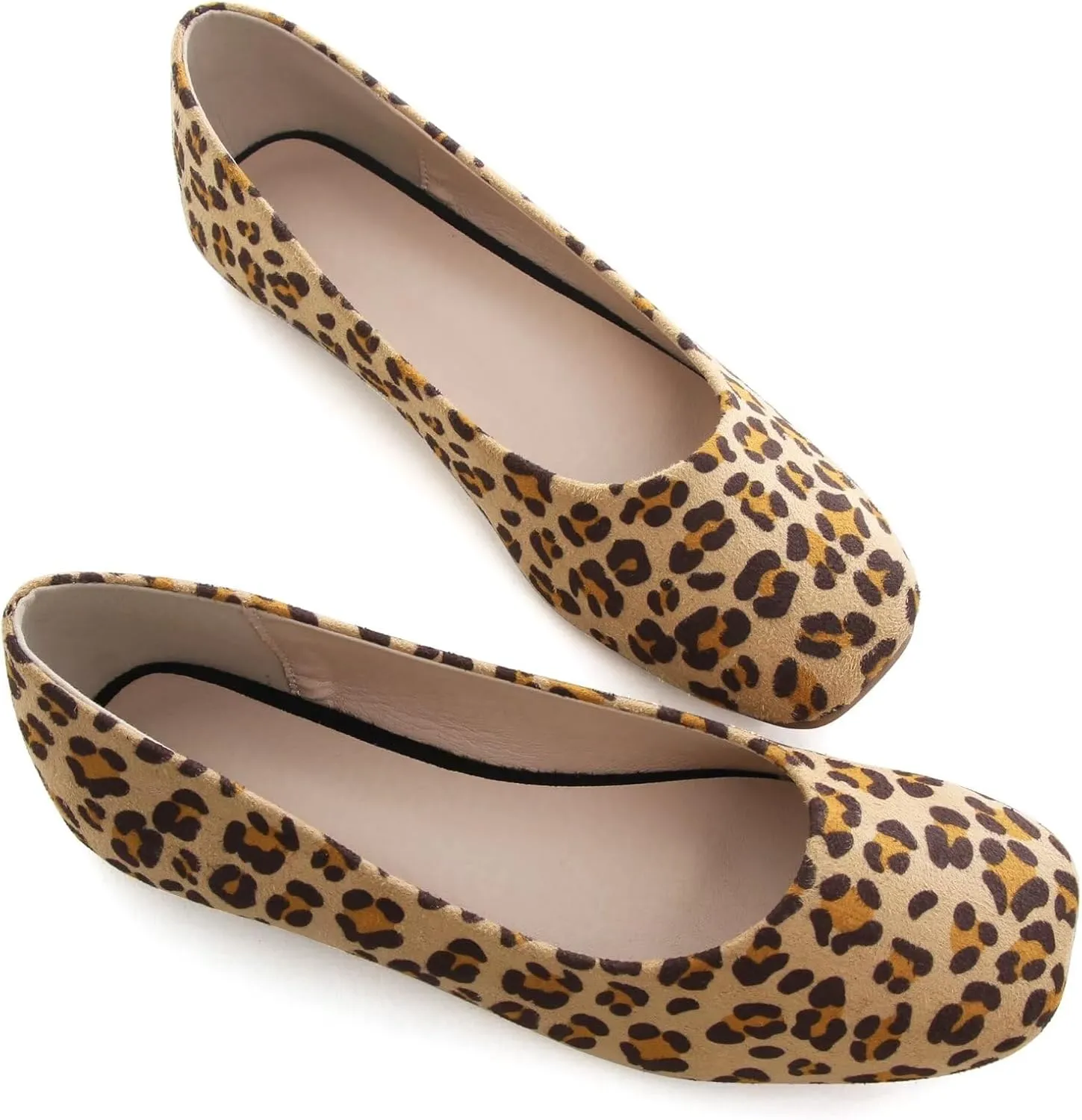 TN TANGNEST Women's Ballet Flats Cute Square Toe Dress Flats Soft Work Flats