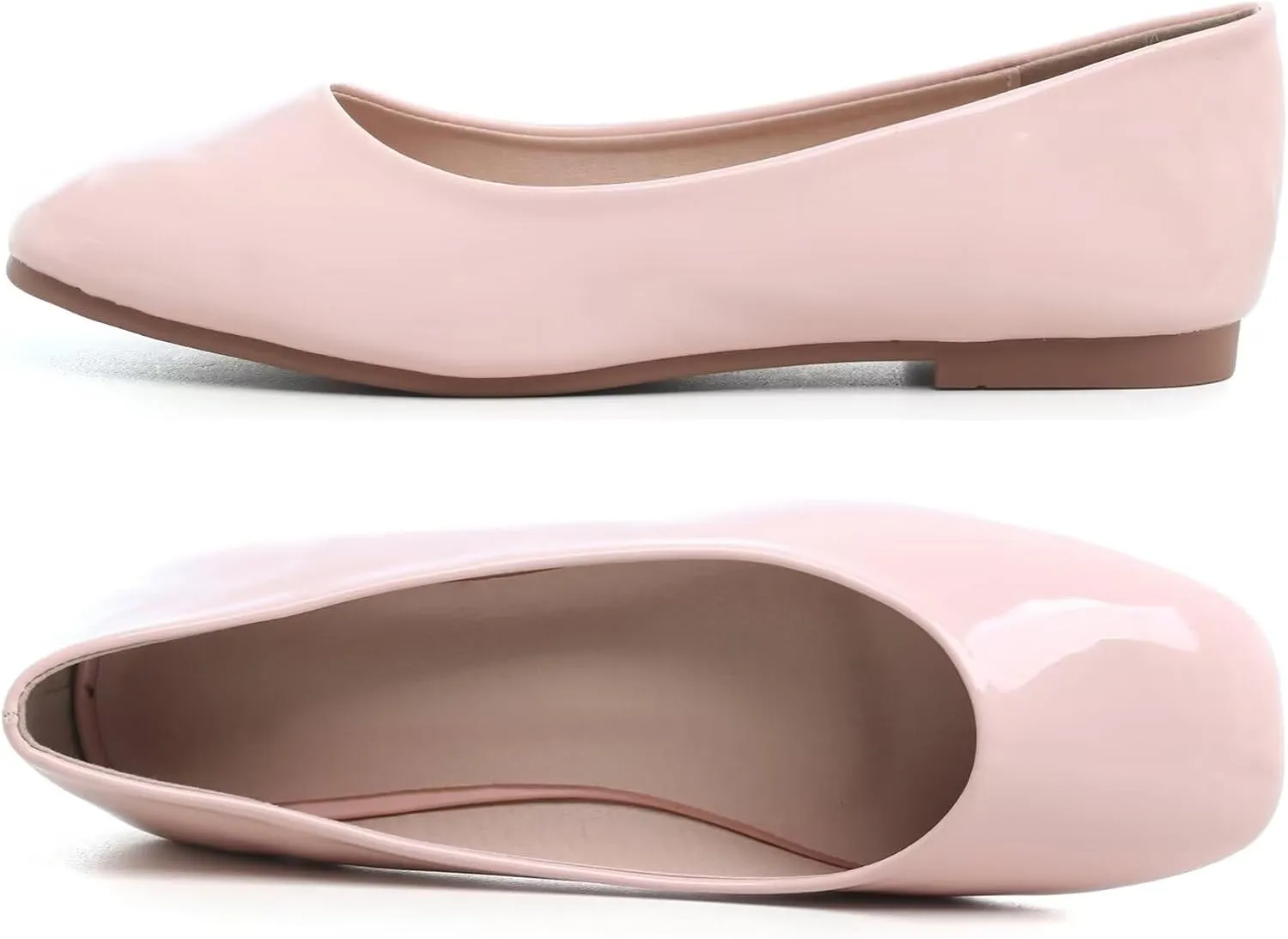 TN TANGNEST Women's Ballet Flats Cute Square Toe Dress Flats Soft Work Flats