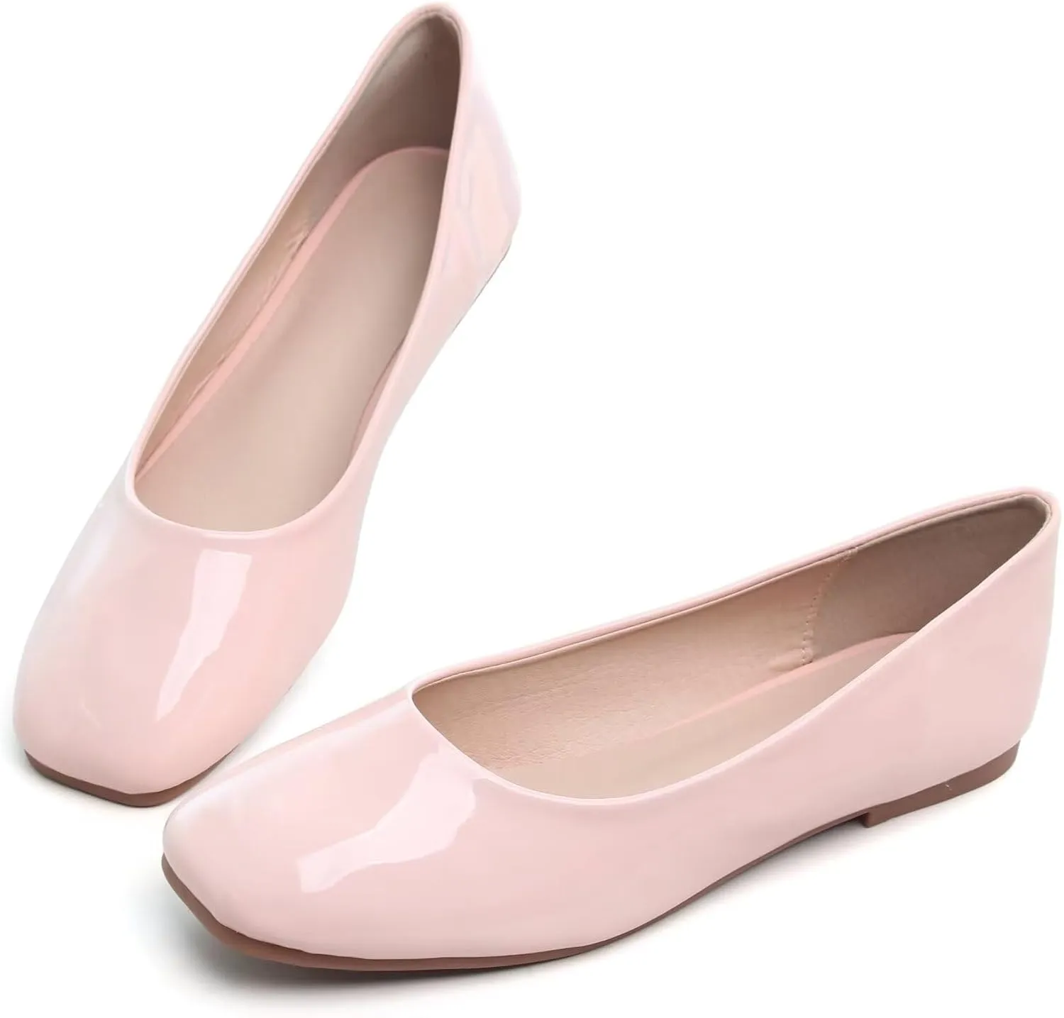 TN TANGNEST Women's Ballet Flats Cute Square Toe Dress Flats Soft Work Flats