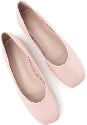 TN TANGNEST Women's Ballet Flats Cute Square Toe Dress Flats Soft Work Flats