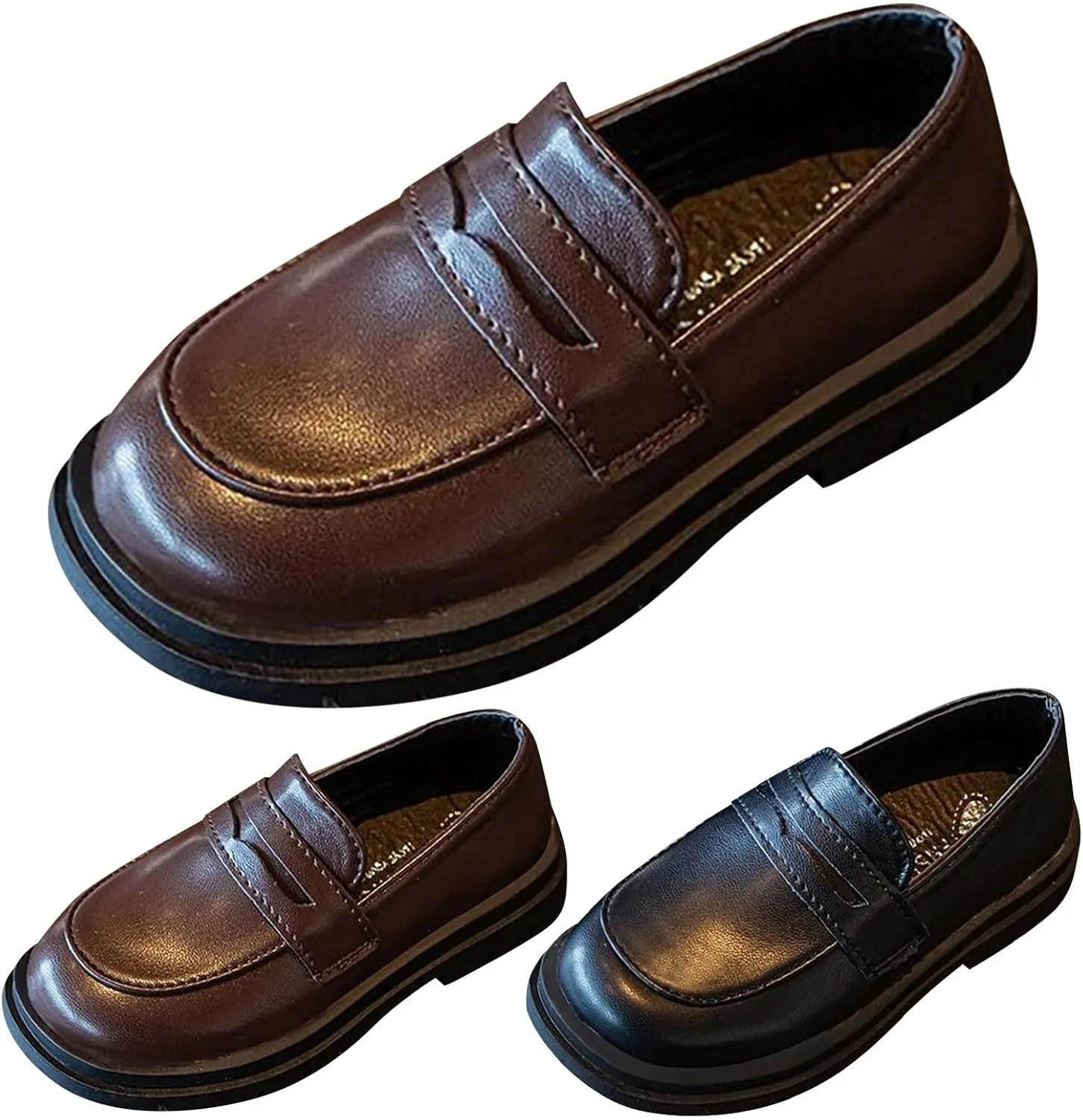 Toddler Boys Sneakers Boys Small Leather Shoes Spring and Autumn Children Black Big Children Fashion Breathable Shoes