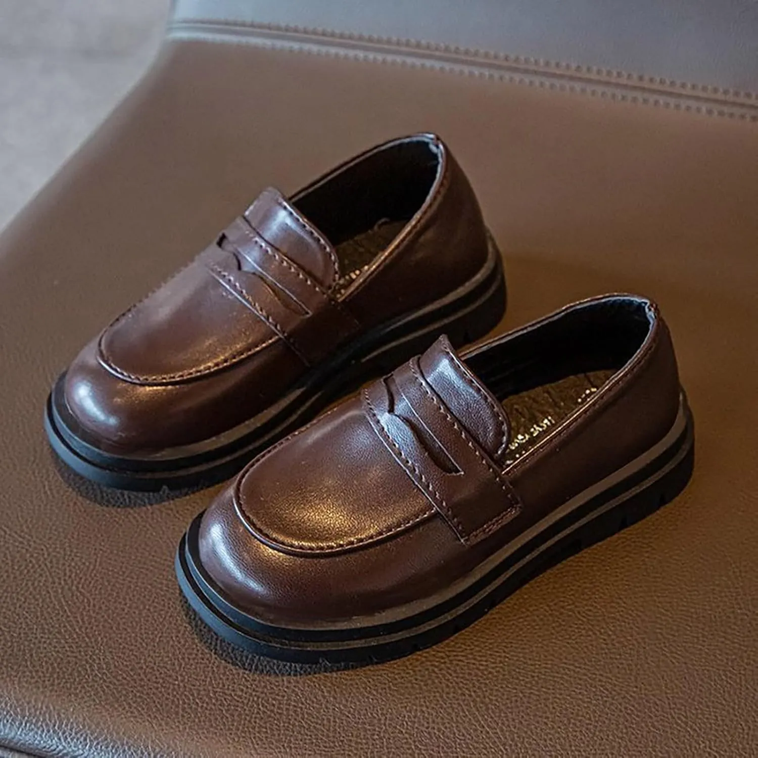 Toddler Boys Sneakers Boys Small Leather Shoes Spring and Autumn Children Black Big Children Fashion Breathable Shoes