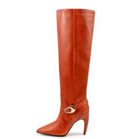 Trend4us Women's Chic Vintage Pointed Knee-High Boots