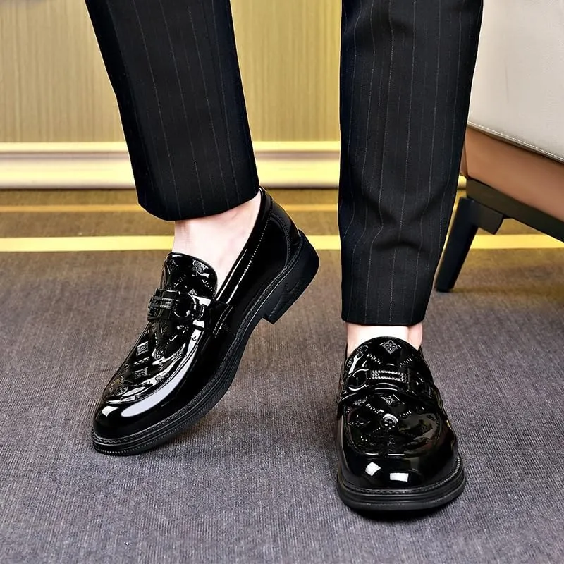 Tuxedo Shoes Classic Men's Leather Dress Shoes Men's Brogue Oxfords Genuine Leather Non-Slip Mens White Dress Shoes(6.5)