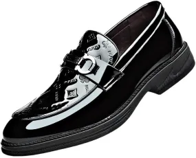Tuxedo Shoes Classic Men's Leather Dress Shoes Men's Brogue Oxfords Genuine Leather Non-Slip Mens White Dress Shoes(6.5)