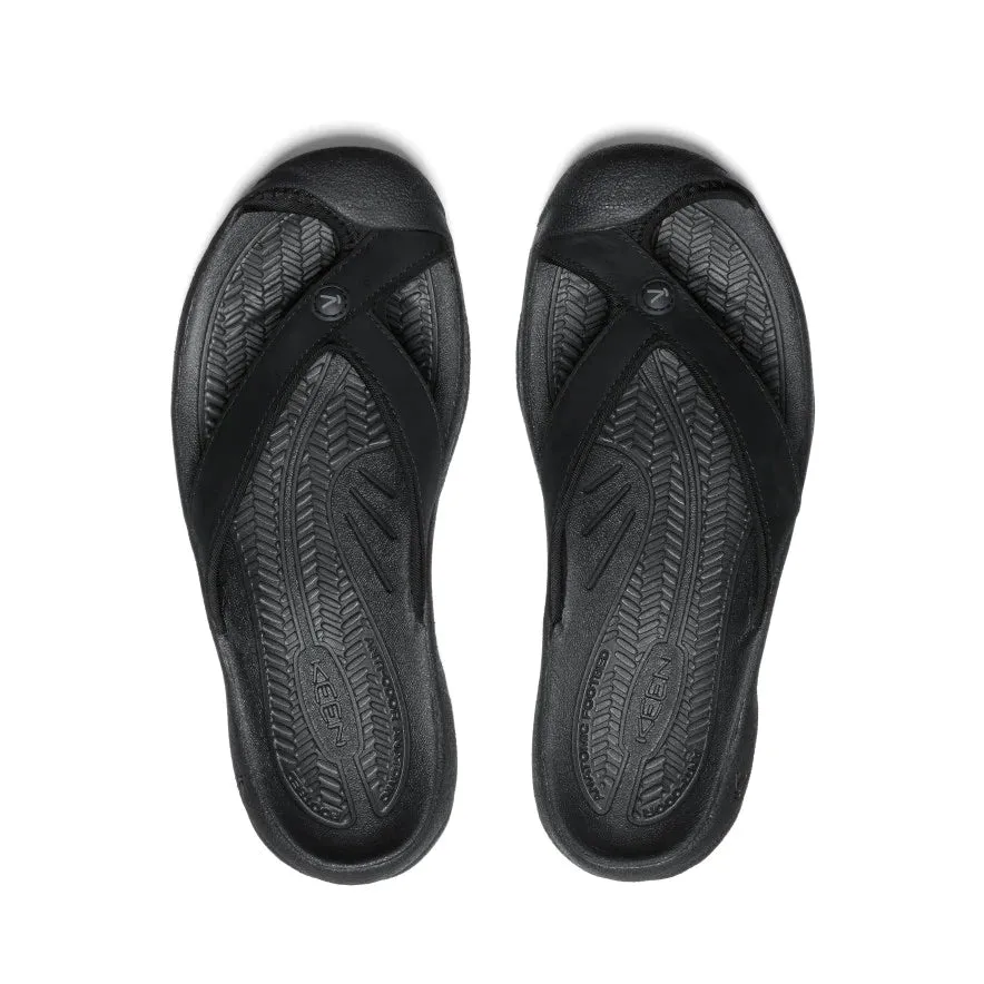 Waimea Leather closed Flip-Flop in Black/Black