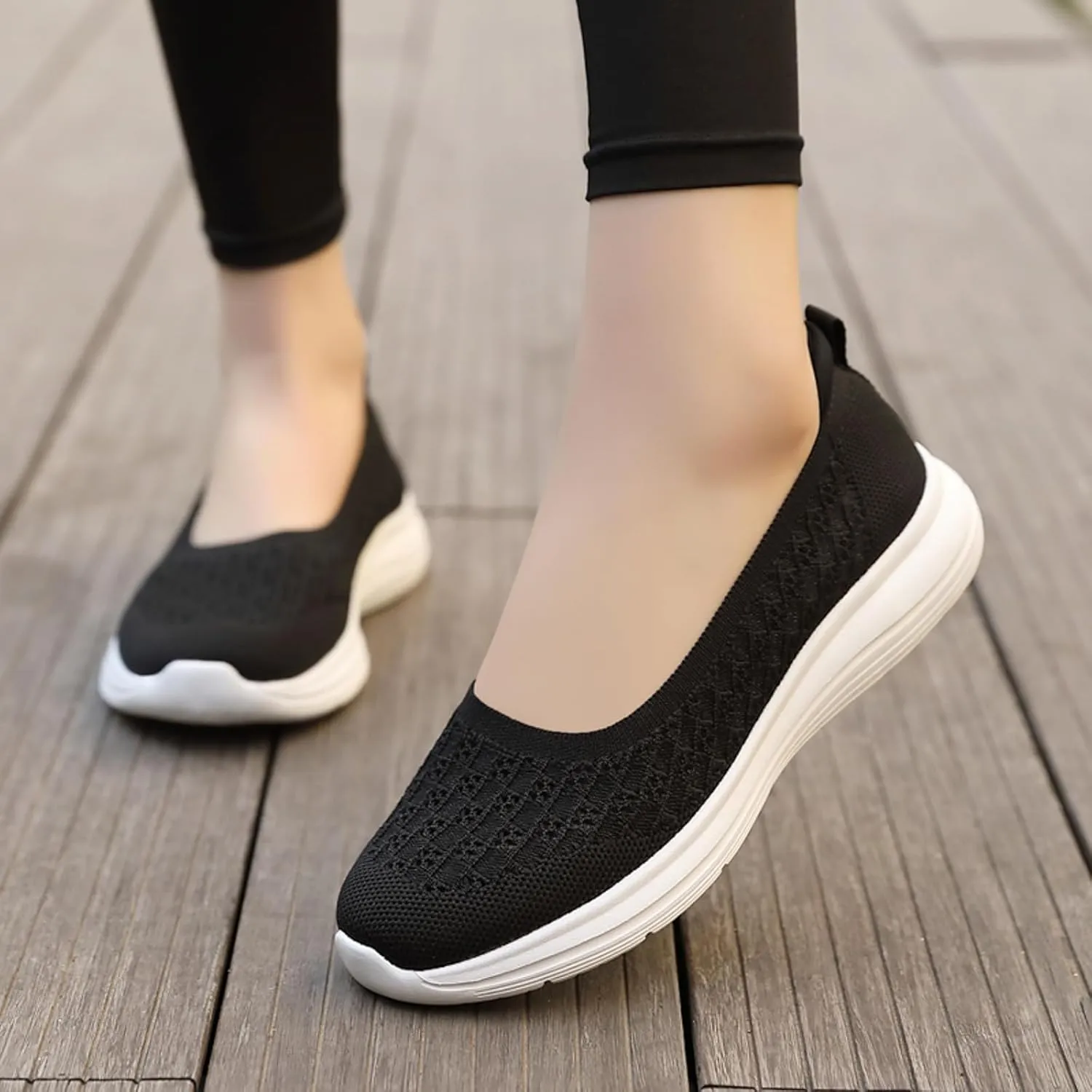 Women Casual Shoes Fashionable New Pattern Simple and Solid Color Flat Bottom Women Shoes Platform Wedge Heels Casual