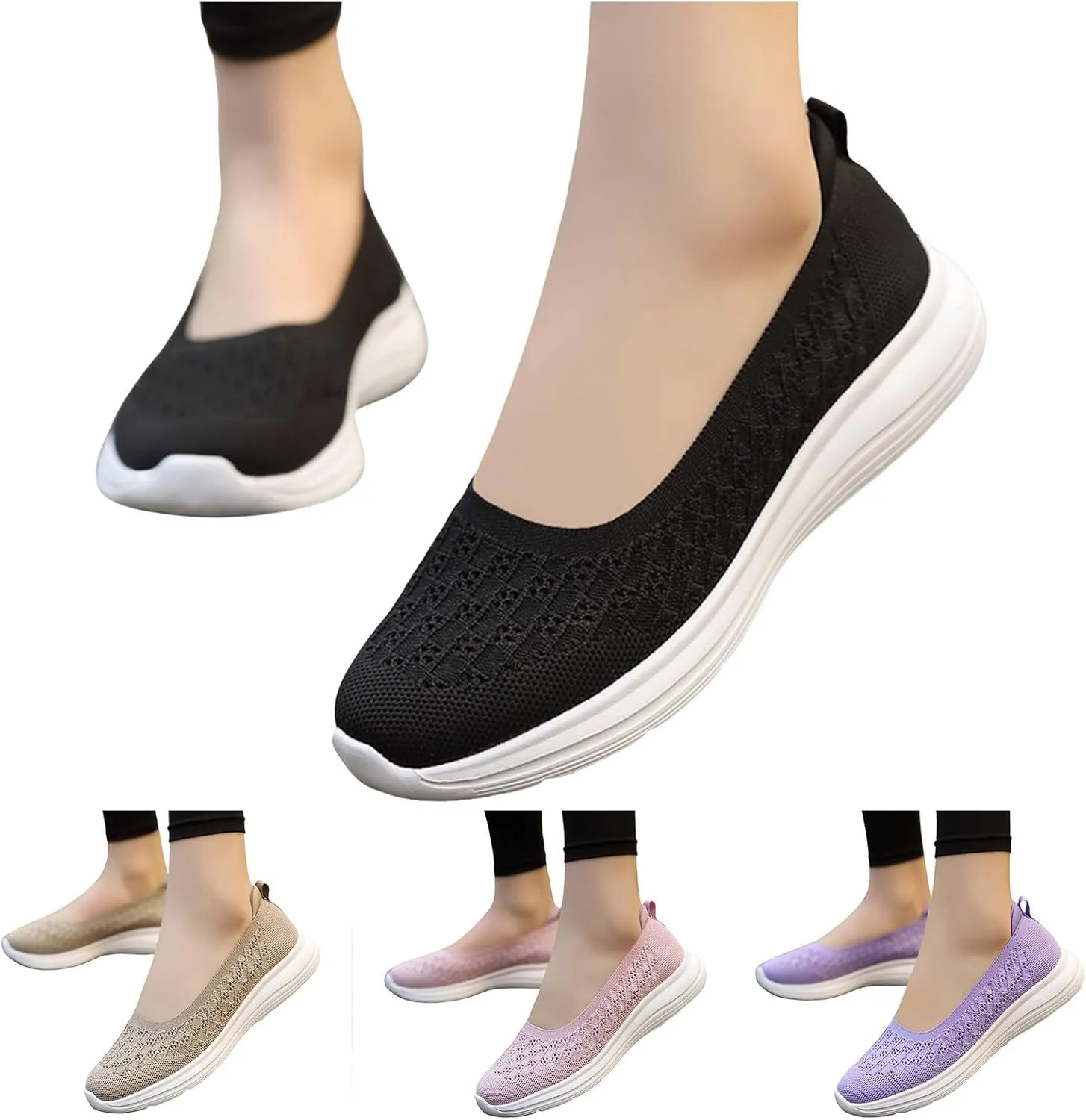 Women Casual Shoes Fashionable New Pattern Simple and Solid Color Flat Bottom Women Shoes Platform Wedge Heels Casual