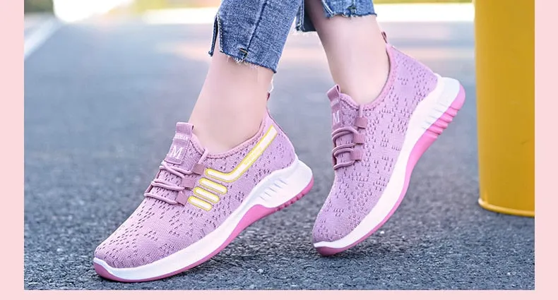 Women Sneakers Sports Shoes Ladies Flat Trainers Platform Woman Femme Dames Breathable Black Mujer Tenis Feminino