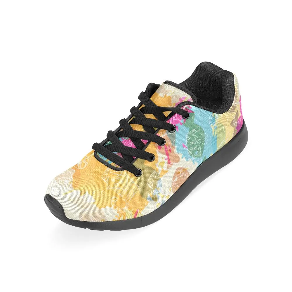 Zenzzle coloured Crazy Cat patterns Women's Running shoes Casual Lightweight Athletic Sneakers US size 6-15