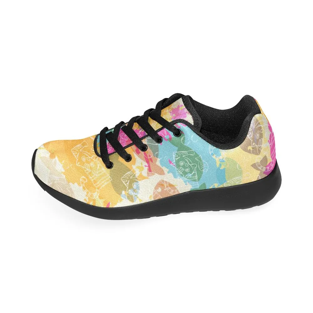 Zenzzle coloured Crazy Cat patterns Women's Running shoes Casual Lightweight Athletic Sneakers US size 6-15