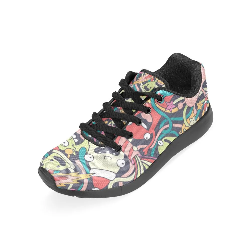 Zenzzle cute crazy monsters pattern print on Women's Running shoes Casual Lightweight Athletic Sneakers US size 6-15