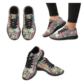 Zenzzle cute crazy monsters pattern print on Women's Running shoes Casual Lightweight Athletic Sneakers US size 6-15