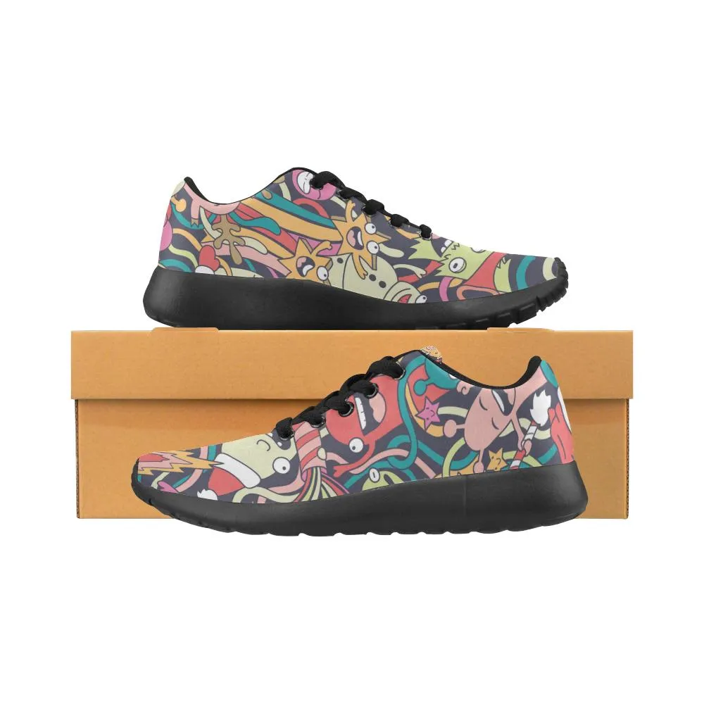 Zenzzle cute crazy monsters pattern print on Women's Running shoes Casual Lightweight Athletic Sneakers US size 6-15