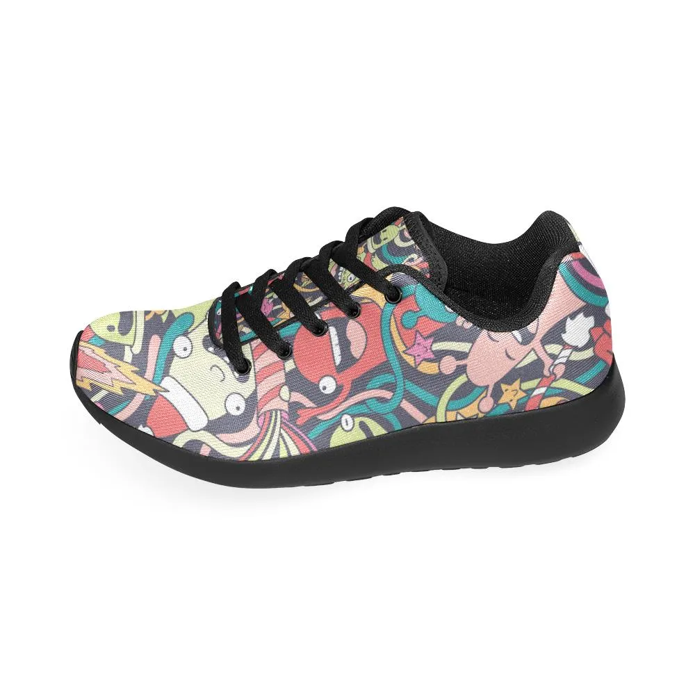 Zenzzle cute crazy monsters pattern print on Women's Running shoes Casual Lightweight Athletic Sneakers US size 6-15