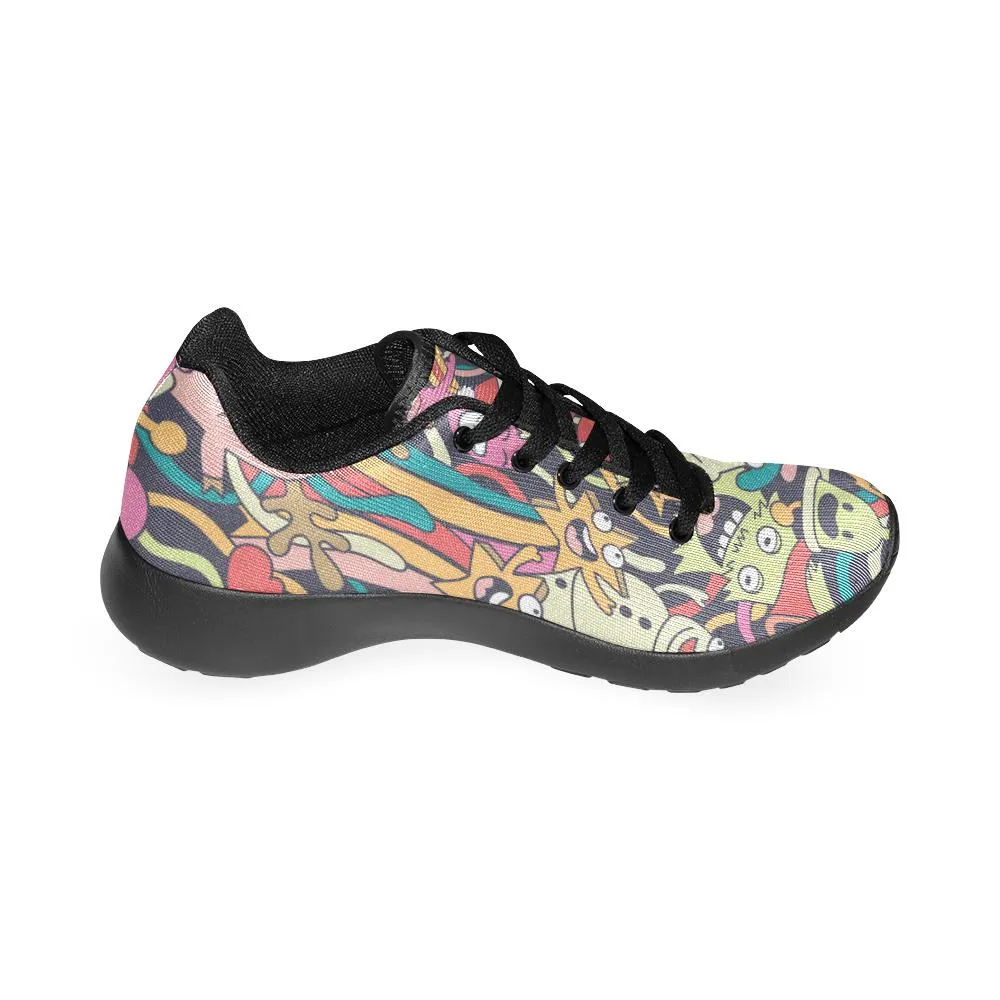 Zenzzle cute crazy monsters pattern print on Women's Running shoes Casual Lightweight Athletic Sneakers US size 6-15
