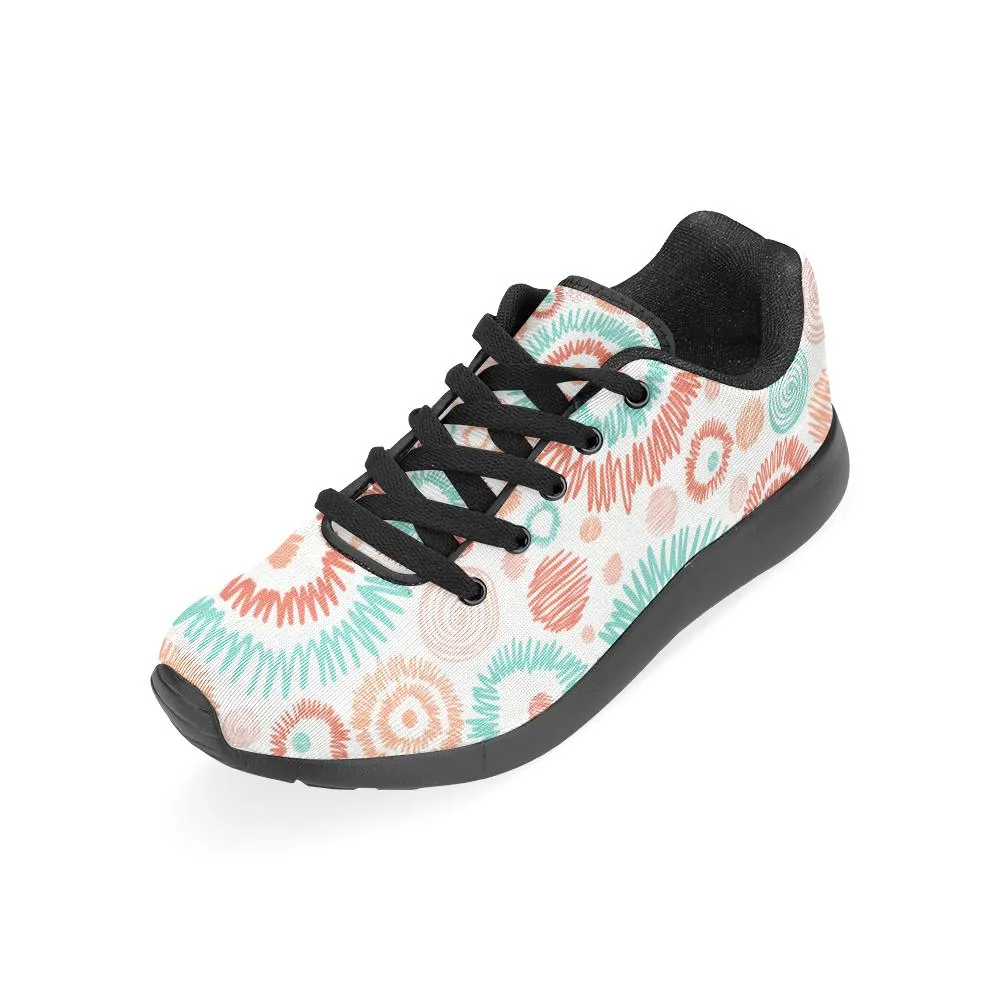 Zenzzle Doodle textured circles pattern Women's Running shoes Casual Lightweight Athletic Sneakers US size 6-15
