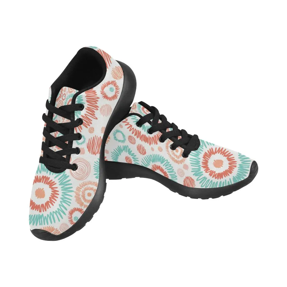 Zenzzle Doodle textured circles pattern Women's Running shoes Casual Lightweight Athletic Sneakers US size 6-15