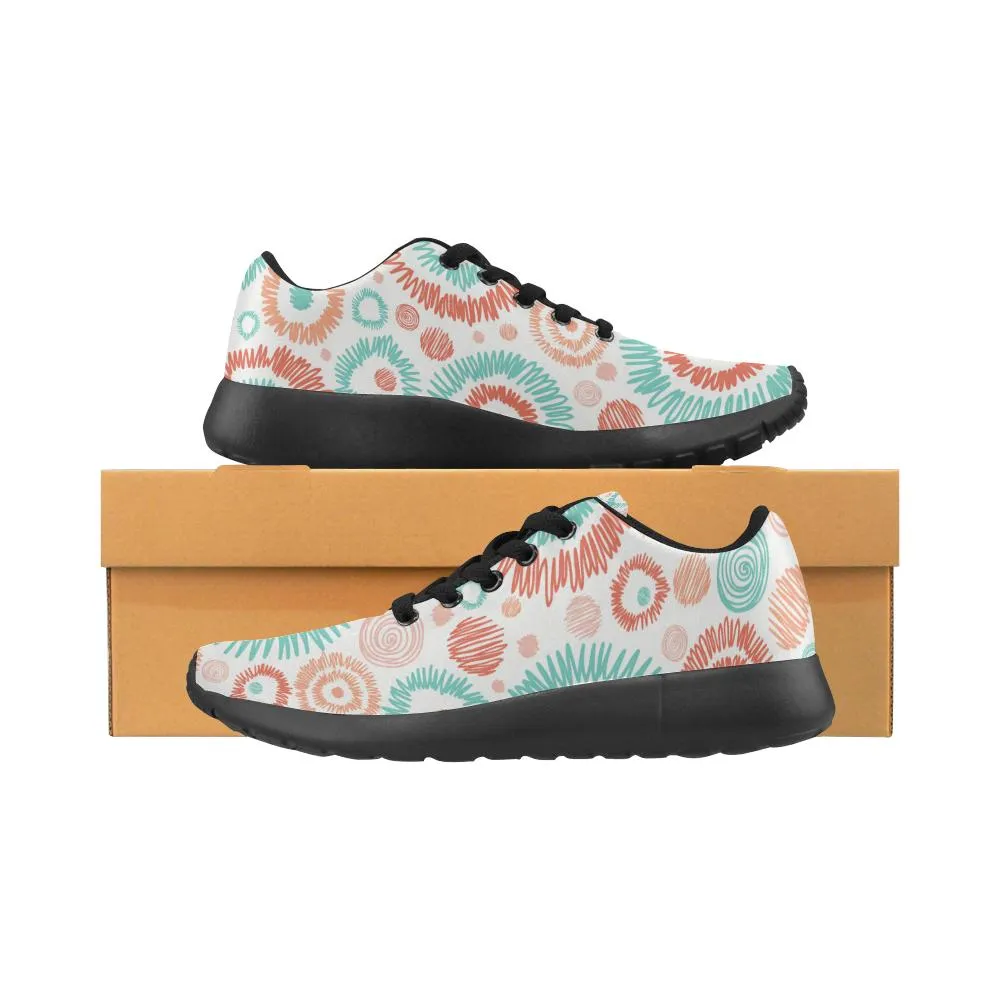 Zenzzle Doodle textured circles pattern Women's Running shoes Casual Lightweight Athletic Sneakers US size 6-15