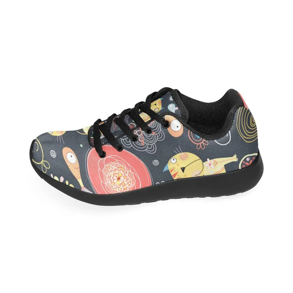 Zenzzle Floral pattern cats fish Women's Running shoes Casual Lightweight Athletic Sneakers US size 6-15