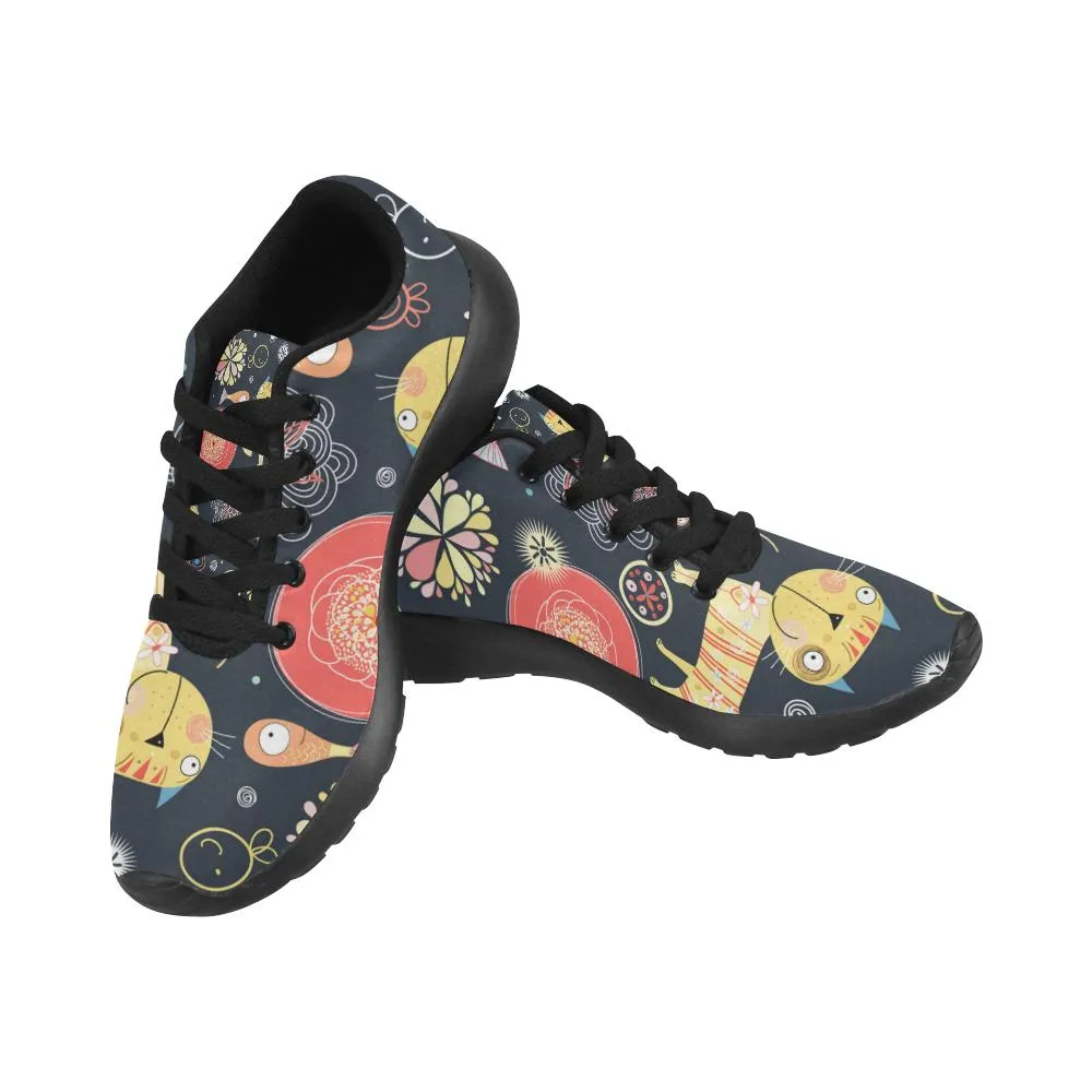 Zenzzle Floral pattern cats fish Women's Running shoes Casual Lightweight Athletic Sneakers US size 6-15