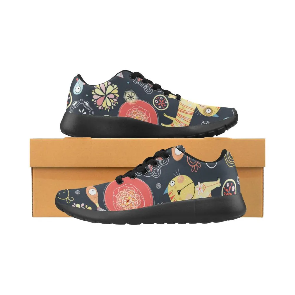 Zenzzle Floral pattern cats fish Women's Running shoes Casual Lightweight Athletic Sneakers US size 6-15