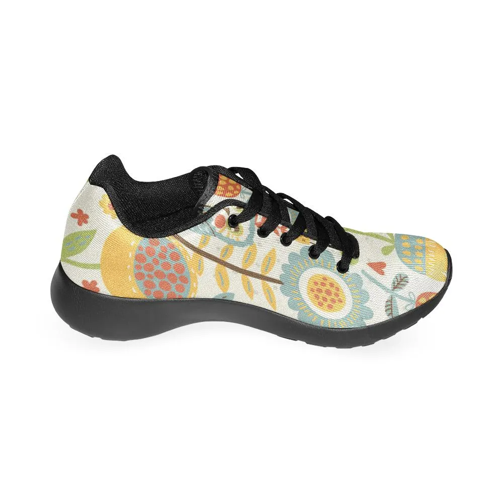 Zenzzle Floral pattern with owl and bird print on Women's Running shoes Casual Lightweight Athletic Sneakers US size 6-15