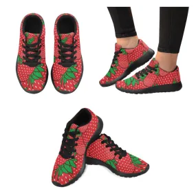 Zenzzle red strawberries print on Women's Running shoes Casual Lightweight Athletic Sneakers US size 6-15