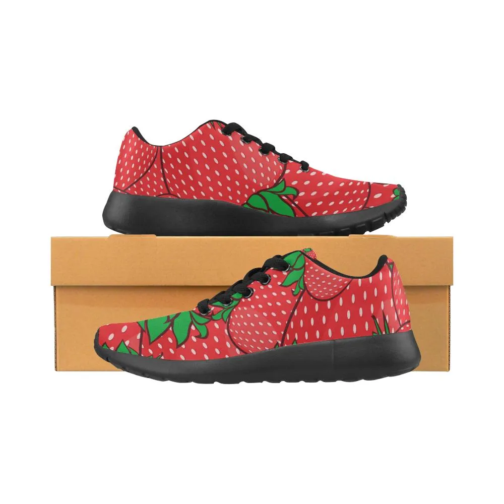Zenzzle red strawberries print on Women's Running shoes Casual Lightweight Athletic Sneakers US size 6-15