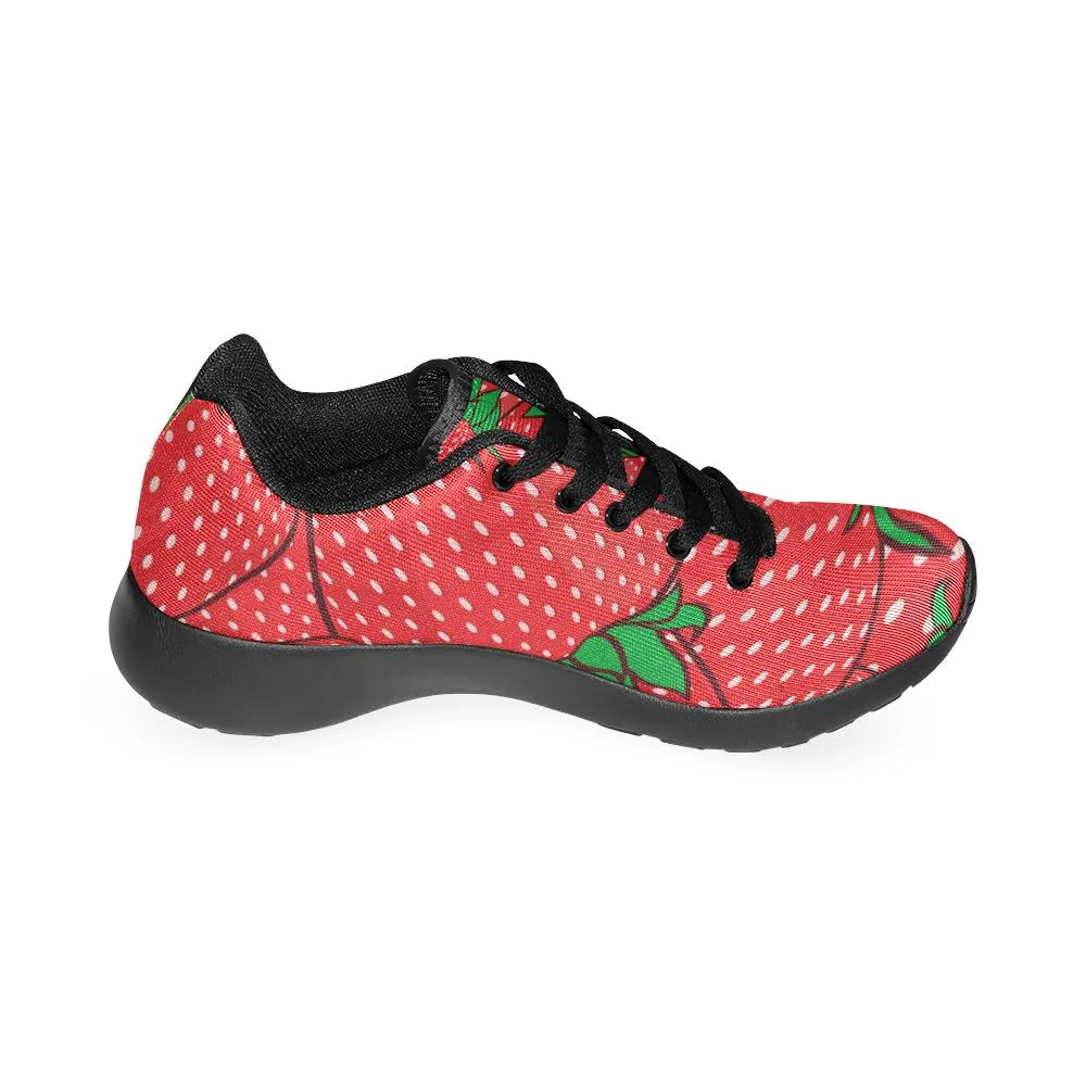 Zenzzle red strawberries print on Women's Running shoes Casual Lightweight Athletic Sneakers US size 6-15
