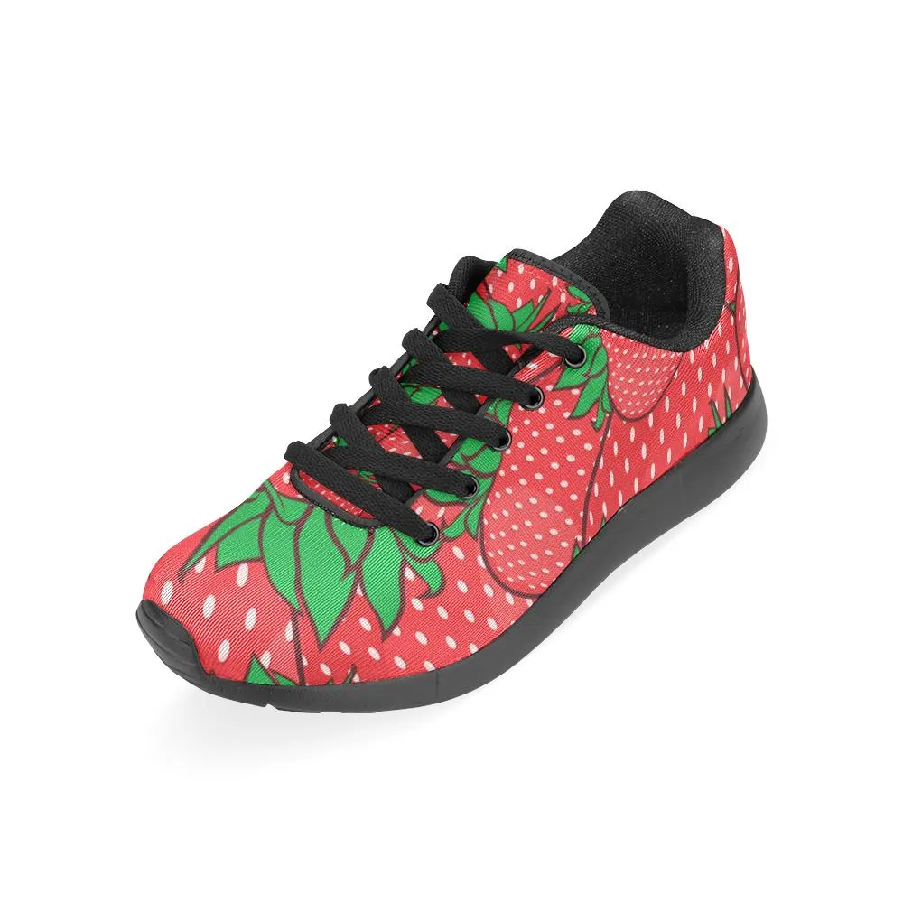 Zenzzle red strawberries print on Women's Running shoes Casual Lightweight Athletic Sneakers US size 6-15