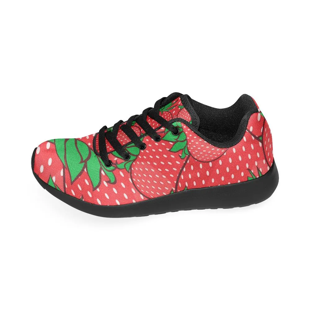 Zenzzle red strawberries print on Women's Running shoes Casual Lightweight Athletic Sneakers US size 6-15